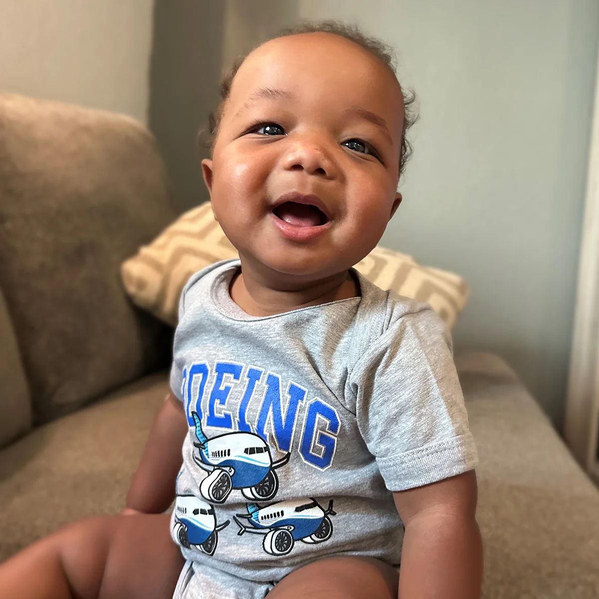 Boeing Baby Varsity Pudgy Onesie - Image 4