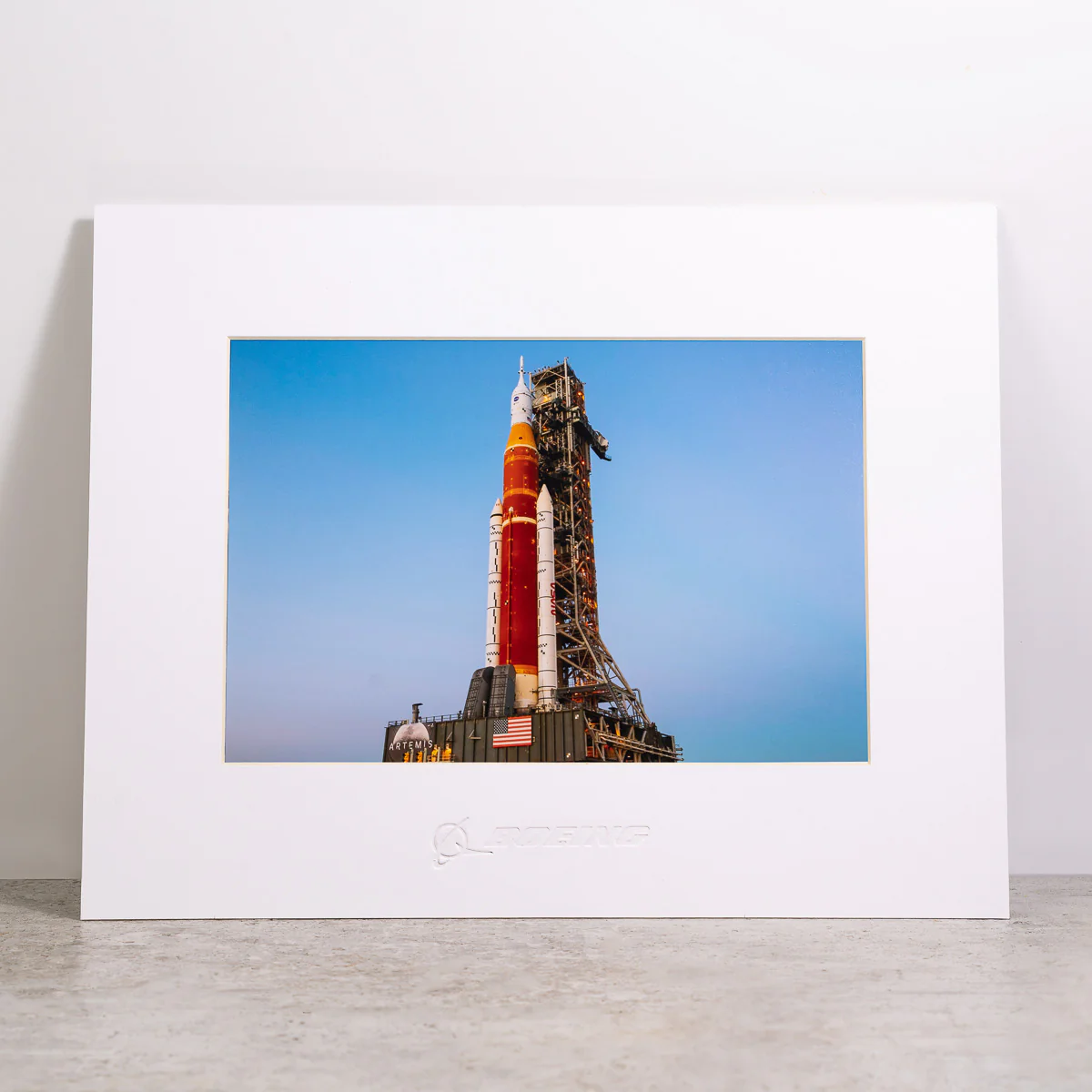 Boeing Space Launch System Matted Print - Large