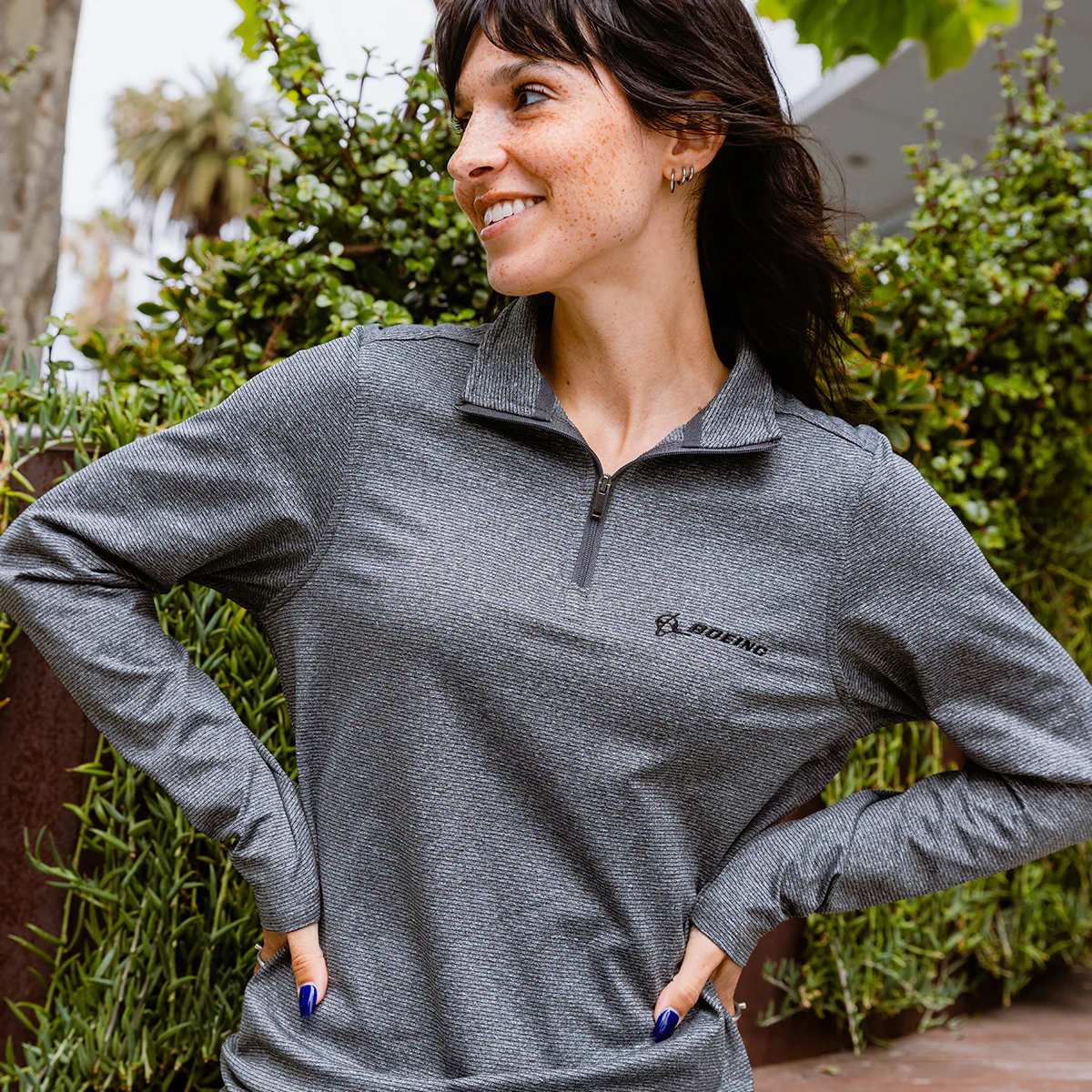 Boeing Women's Signature Stripe Quarter-Zip Pullover - Image 3