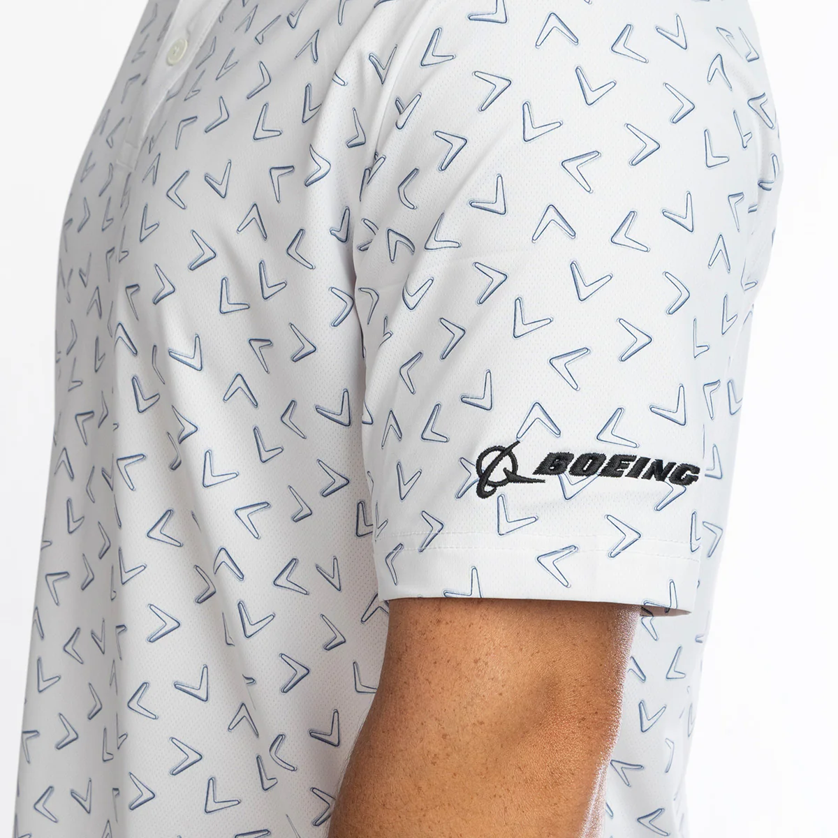 Callaway Boeing Men’s Ventilated Chevron Print Polo - Image 8