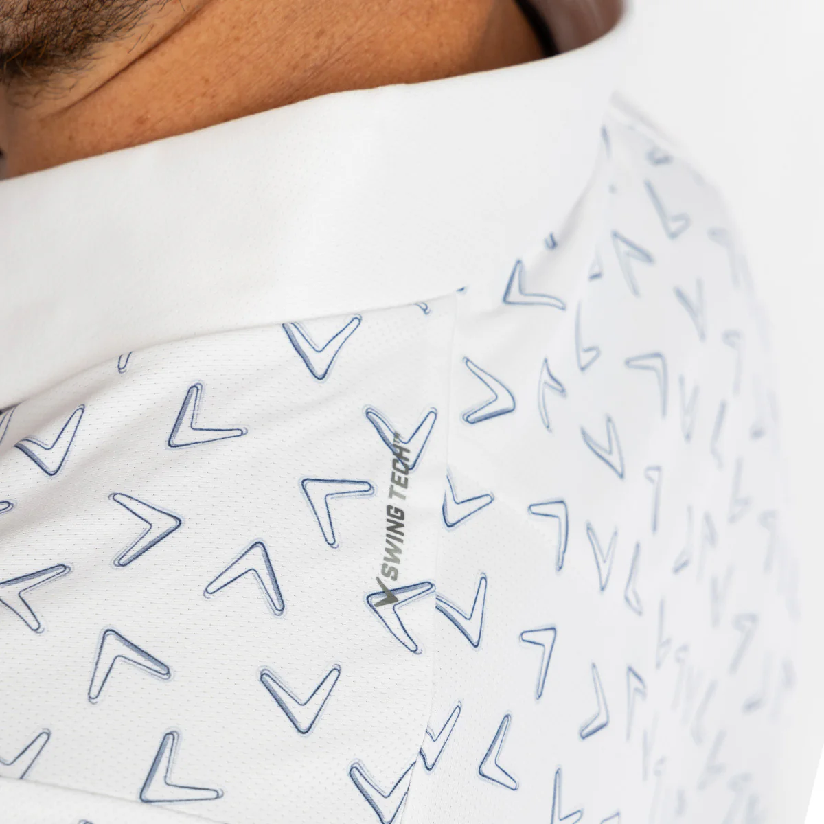 Callaway Boeing Men’s Ventilated Chevron Print Polo - Image 9