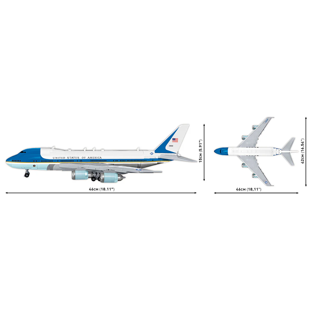 COBI Boeing 747 Air Force One Builder Set - Image 3