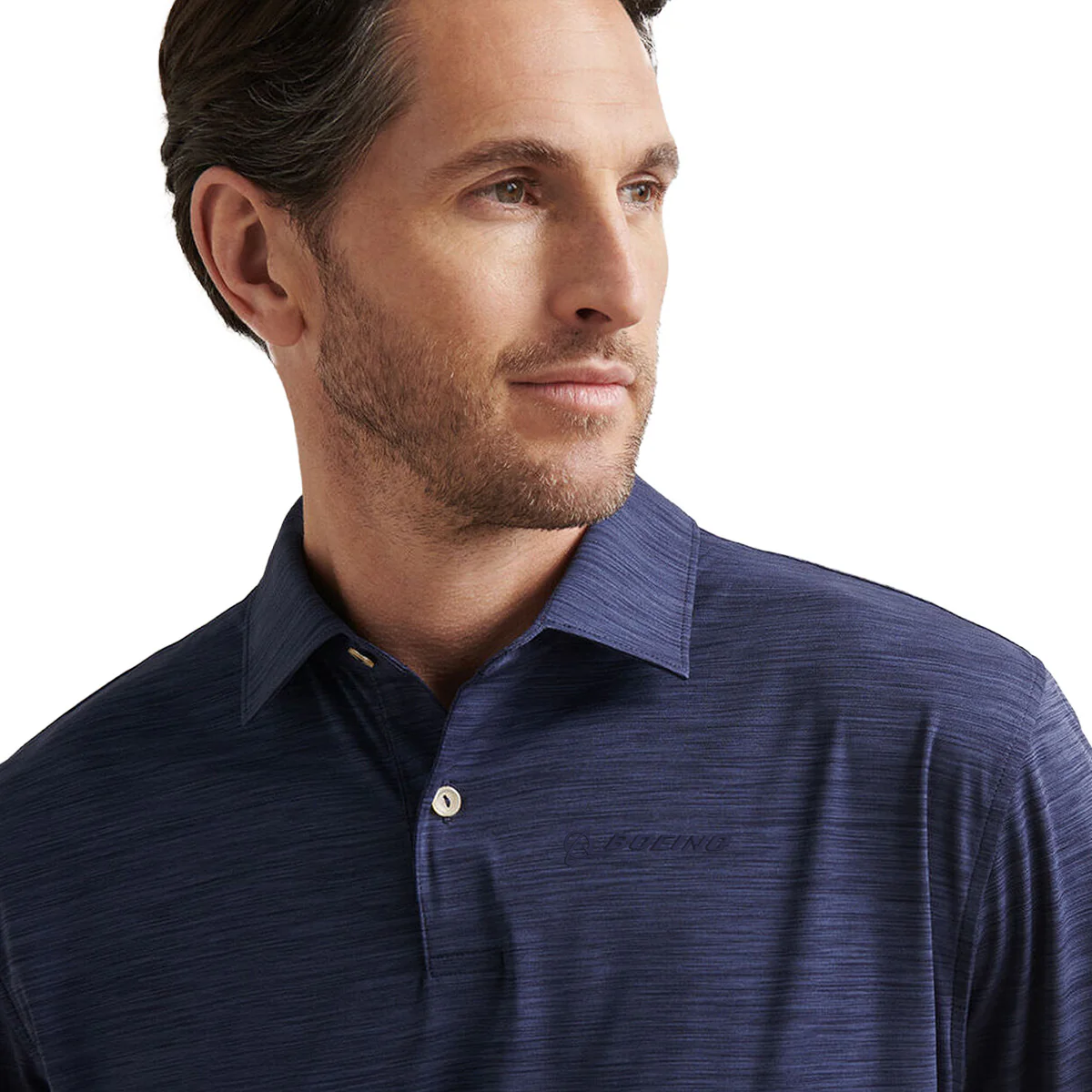 Peter Millar Boeing Men’s Featherweight Mélange Polo - Image 4