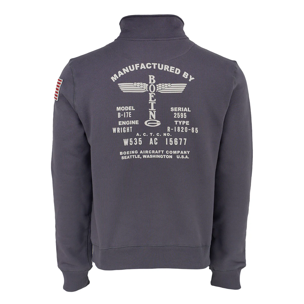 Red Canoe Boeing Airplane Logo Full Zip Sweatshirt - Image 5