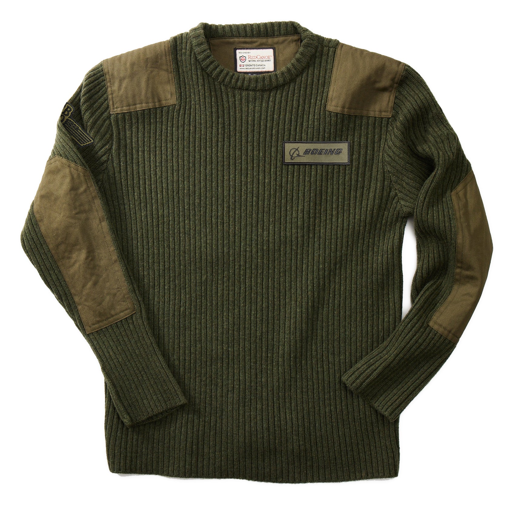 Red Canoe Boeing Ribbed Crewneck Sweater - Image 4